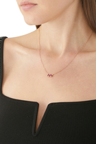 Chain Necklace, 18k Rose Gold with Ruby & Diamond